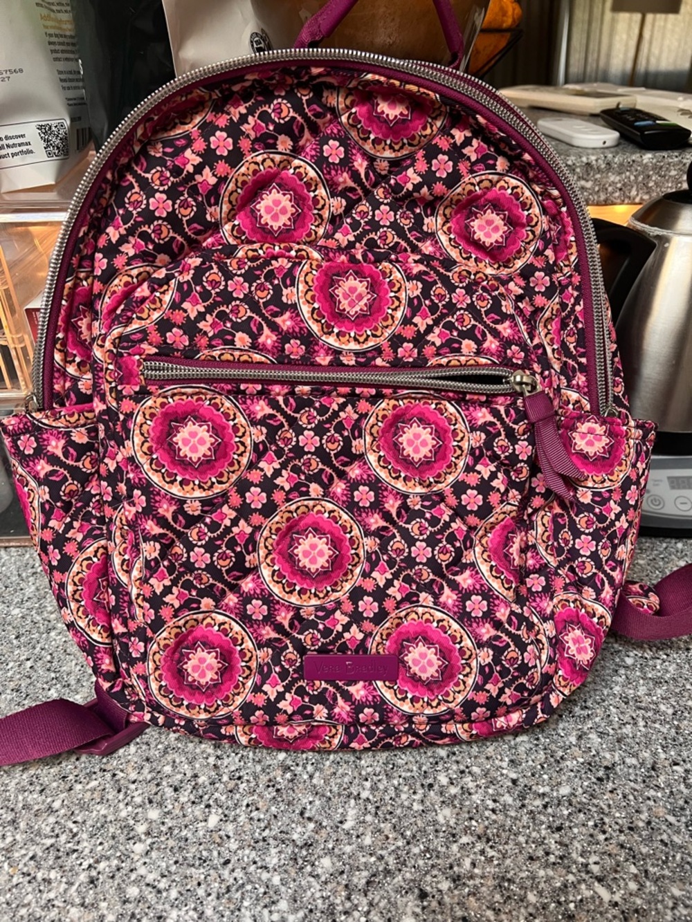 Vera Bradley Raspberry Medallion Small Backpack